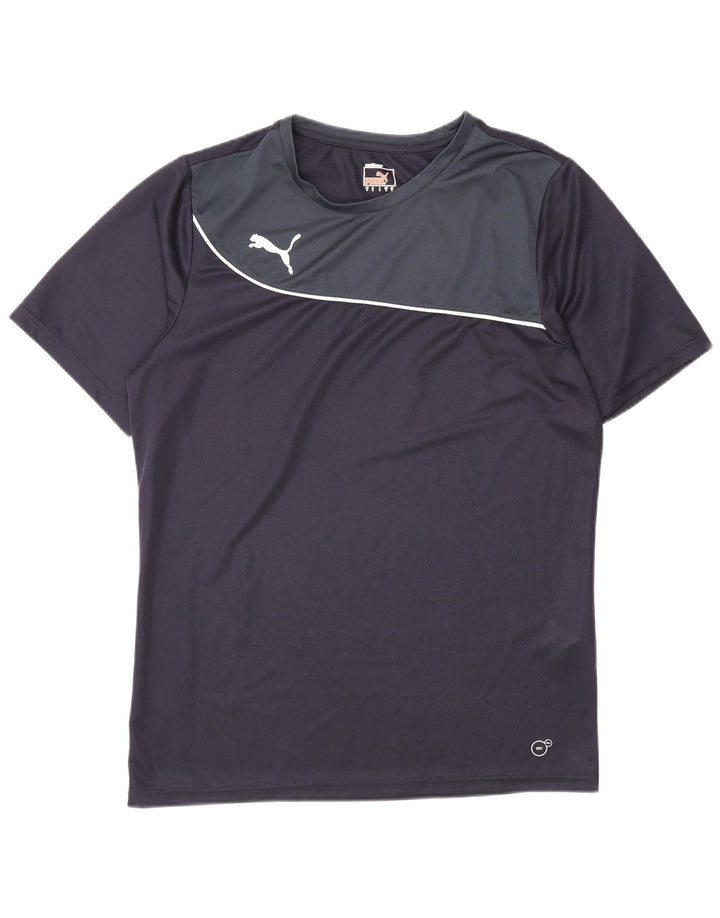 Camiseta masculina Puma grande bloco colorido azul marinho