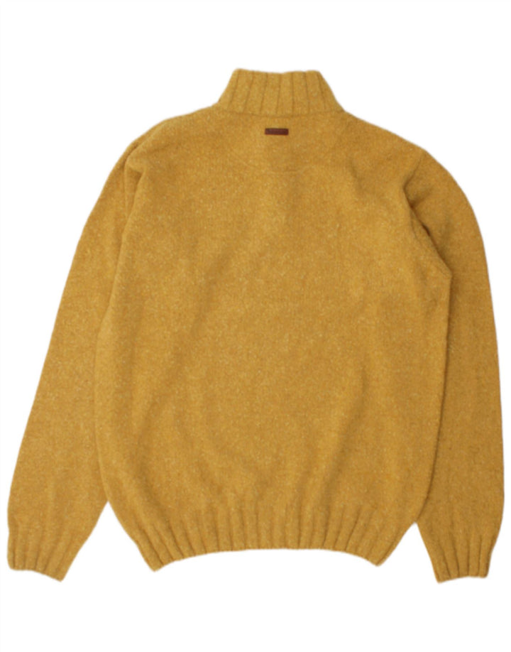 Suéter masculino Marlboro Classics com gola redonda, grande lã amarela