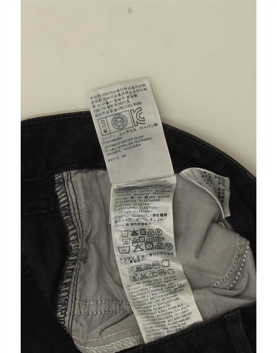 Jeans skinny feminino Levi's W30 L32 algodão preto