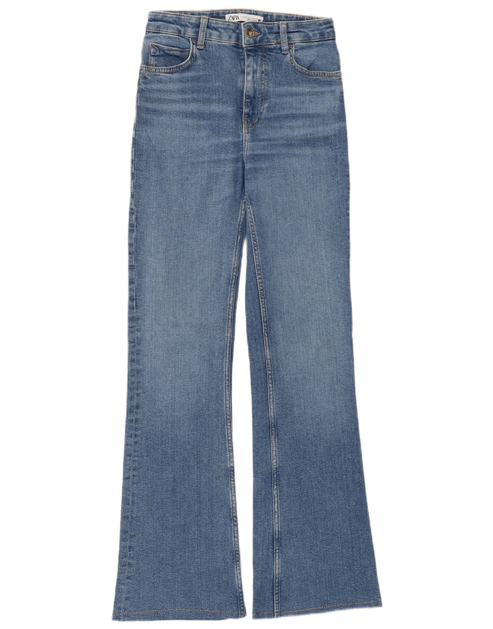 Zara Calça jeans feminina larga EU 34 2XS W24 L31 Azul