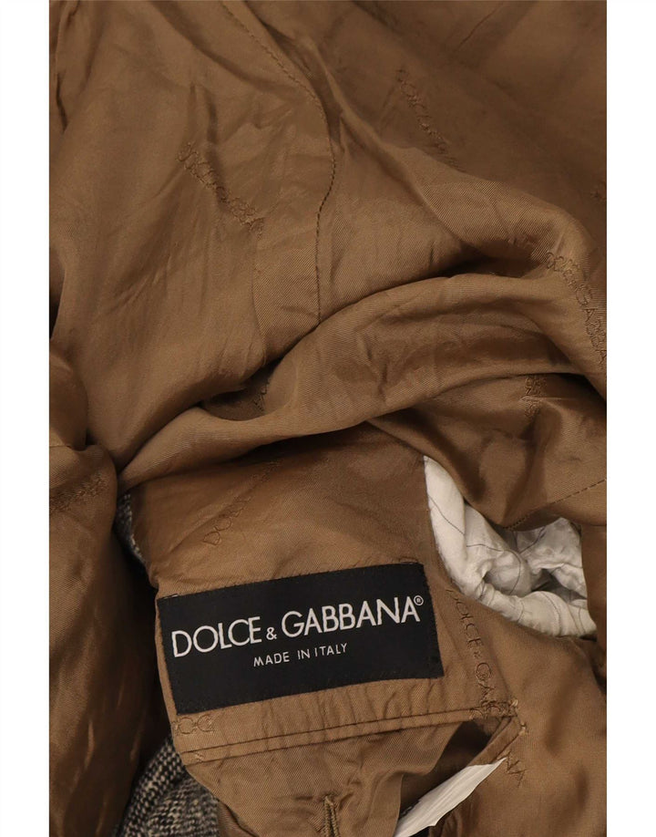 Jaqueta Blazer masculina Dolce & Gabbana com 1 botão IT 52 XL lã manchada cinza
