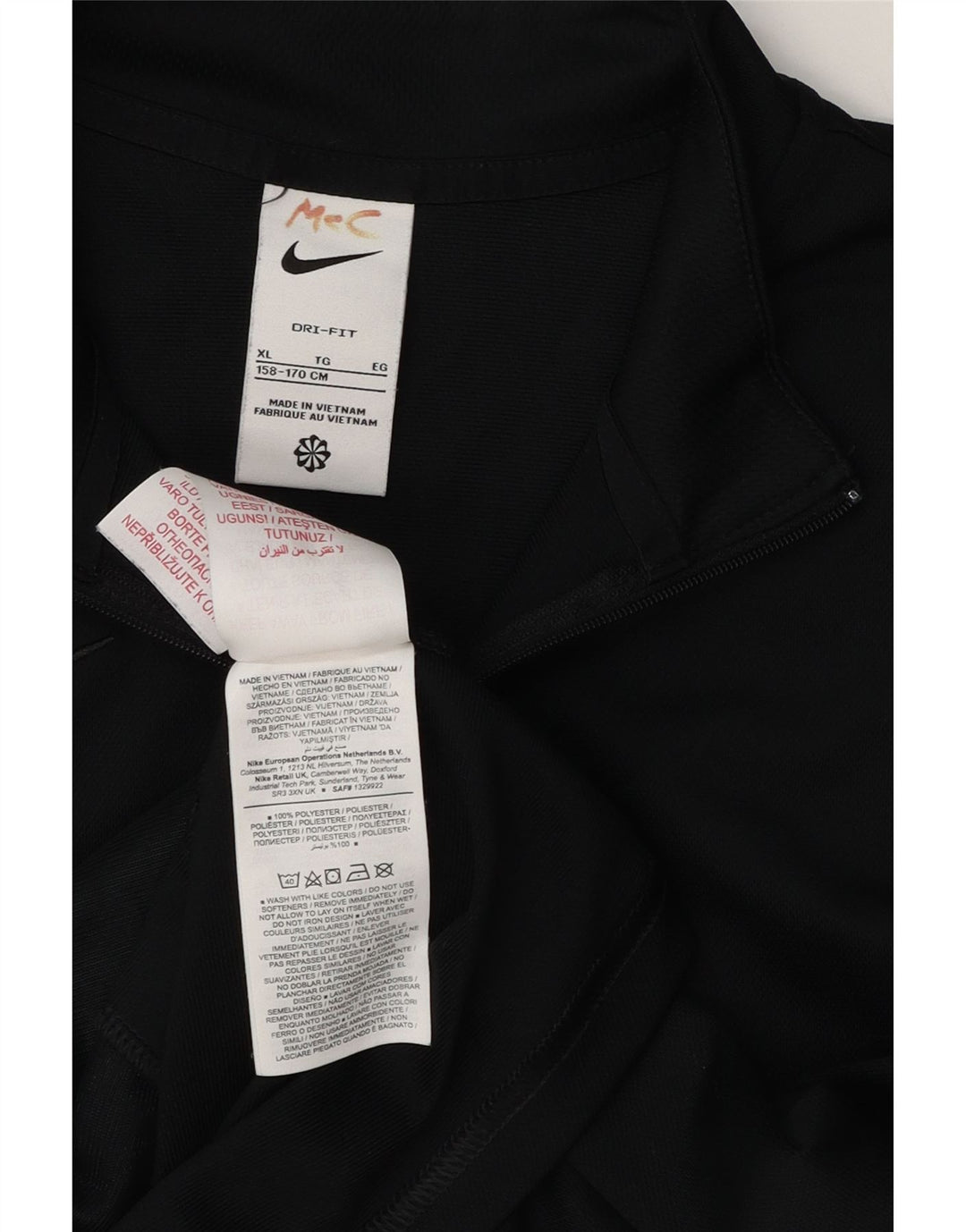 Jaqueta Nike Boys Dri Fit Tracksuit 13-14 anos XL preto poliéster