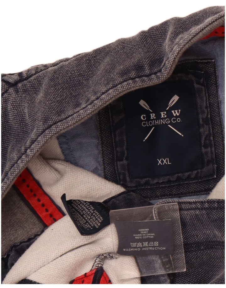 Crew Clothing Mens Zip Neck Moletom Jumper 2XL Azul Marinho Algodão