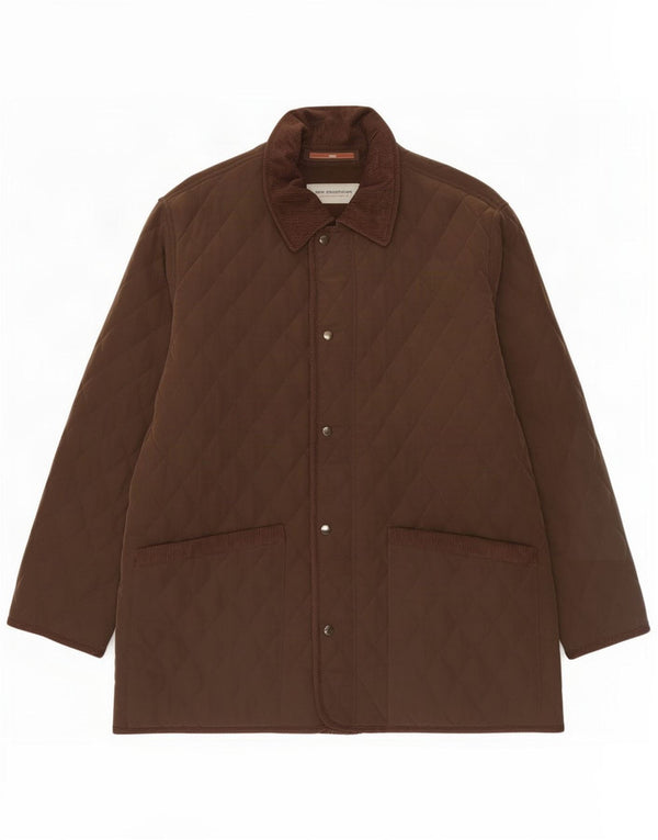 Casaco corta-vento acolchoado masculino vintage poliéster marrom Reino Unido 46 3XL