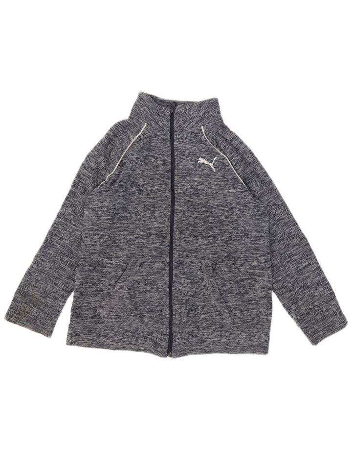 Jaqueta Puma Boys Fleece 12-13 anos grande poliéster manchado azul marinho