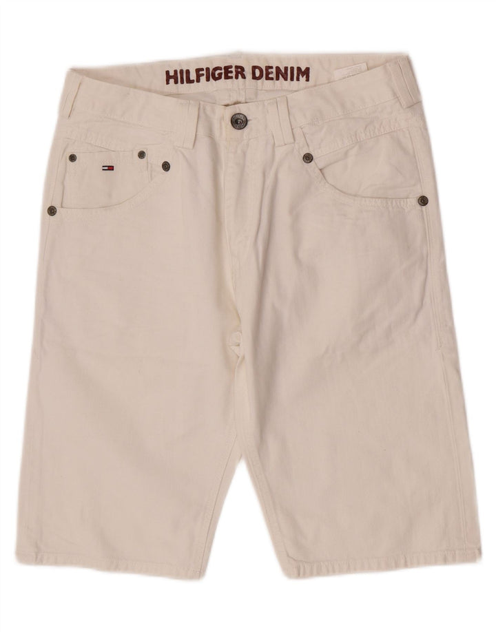 Shorts jeans masculino Tommy Hilfiger W32 médio algodão branco