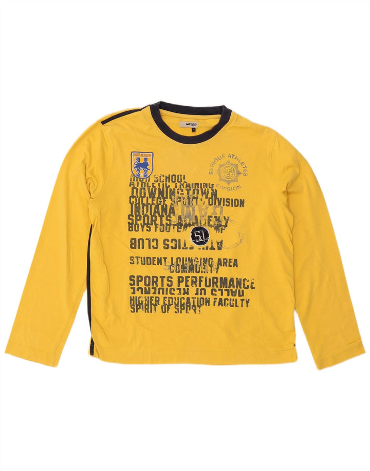 Gas Mens Graphic Top Manga Longa Médio Amarelo