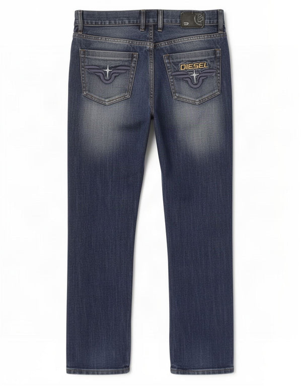 Jeans retos masculinos Diesel W34 L34 algodão azul