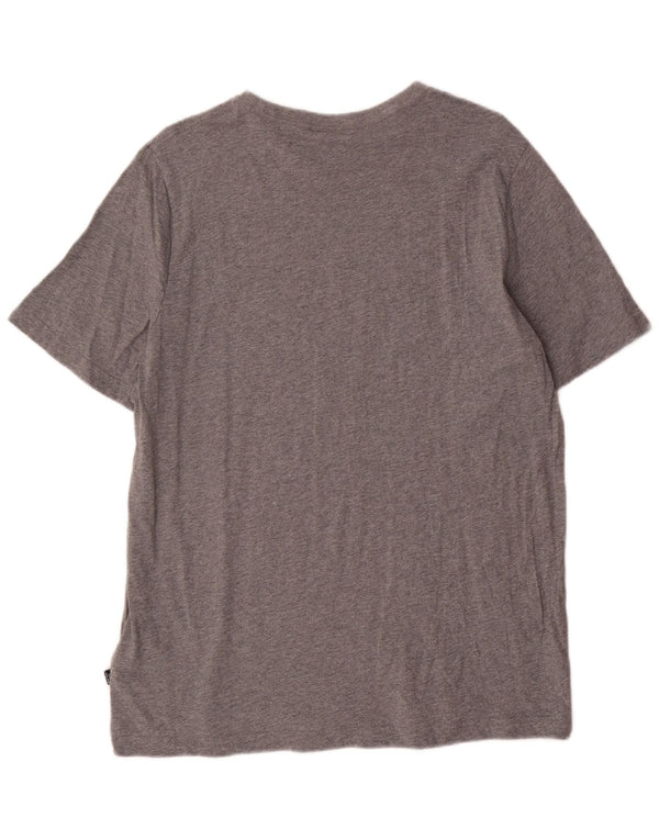 Camiseta masculina Puma Graphic Top grande algodão manchado cinza