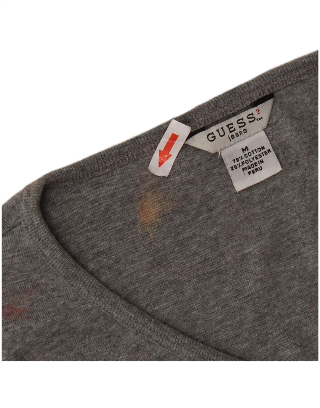 Guess Womens Crop Top Manga Longa Reino Unido 12 Algodão Cinza Médio