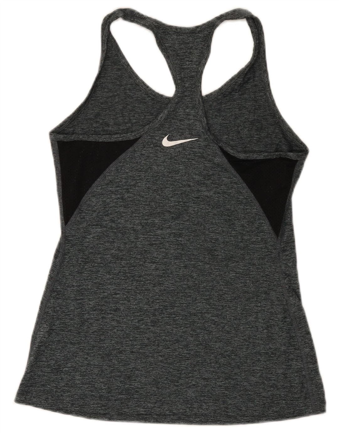 Colete feminino Nike Dri Fit Top UK 8 pequeno poliéster manchado cinza