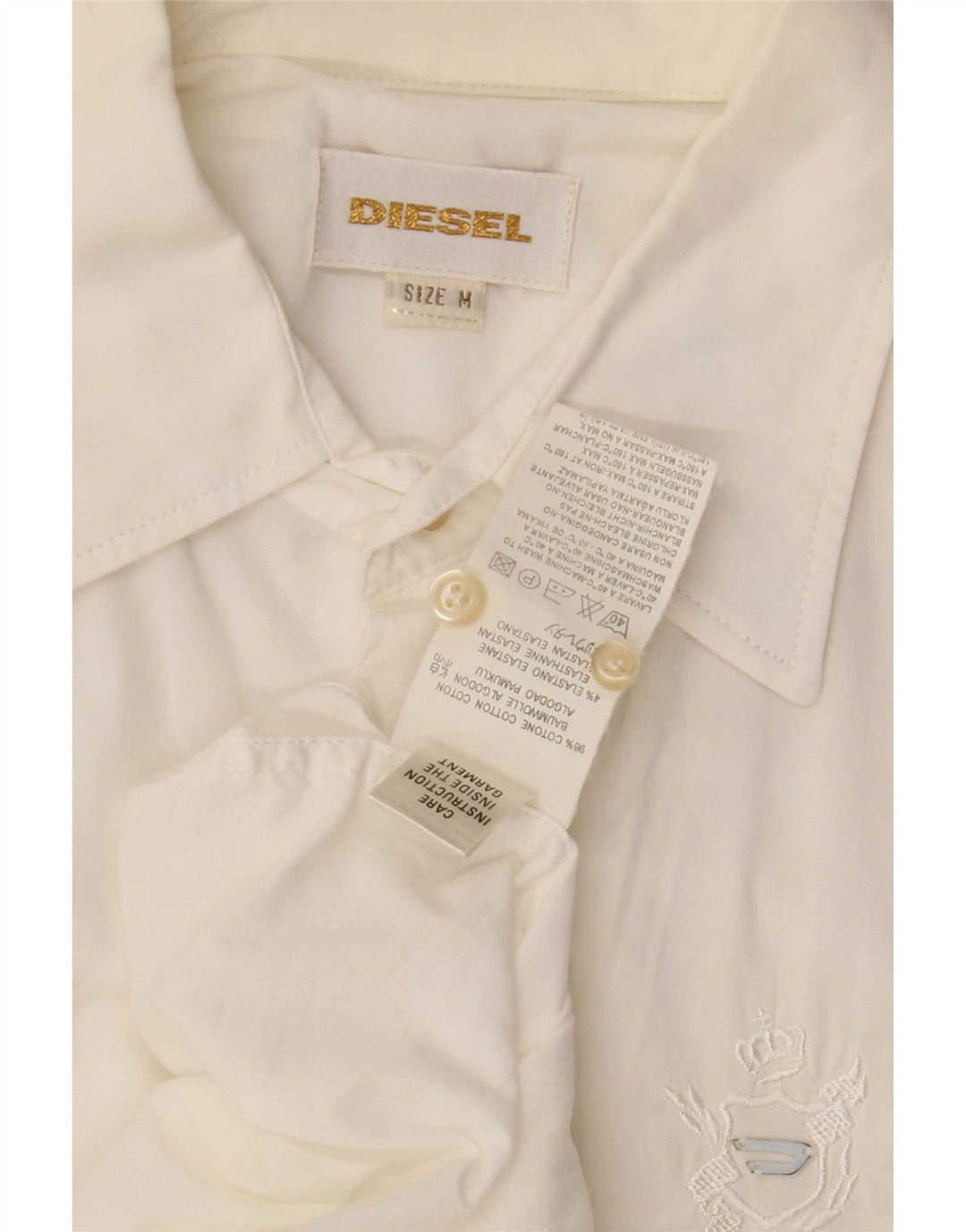 Camisa masculina Diesel médio algodão branco
