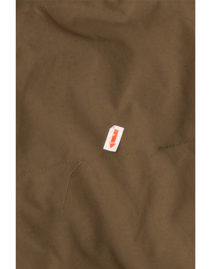 Casaco acolchoado com capuz feminino DKNY UK 14 médio cáqui