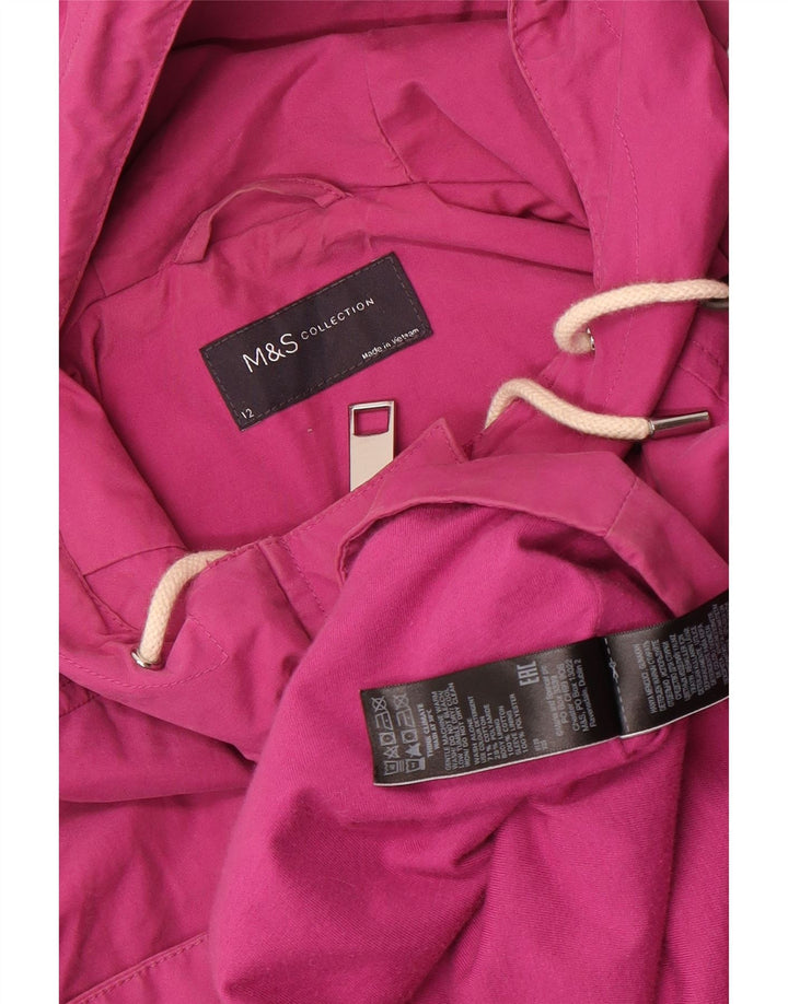 Jaqueta utilitária feminina com capuz Marks & Spencer Reino Unido 12 algodão rosa médio