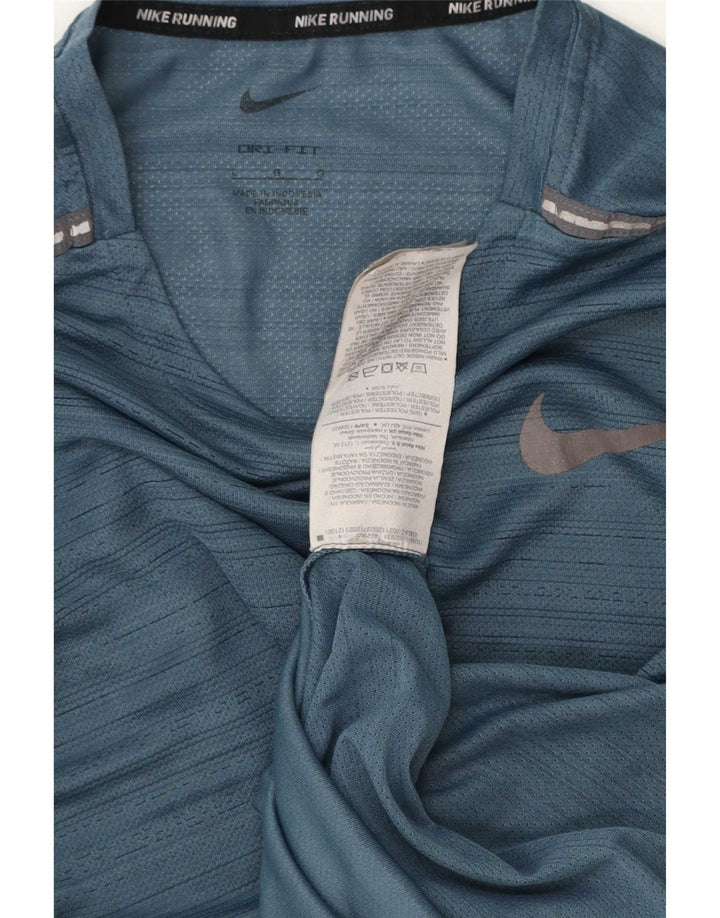 Camiseta masculina Nike Dri Fit grande poliéster manchado azul
