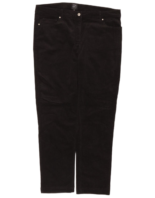 Calça feminina de veludo cotelê John Lewis Reino Unido 18 2XL W38 L30 algodão preto