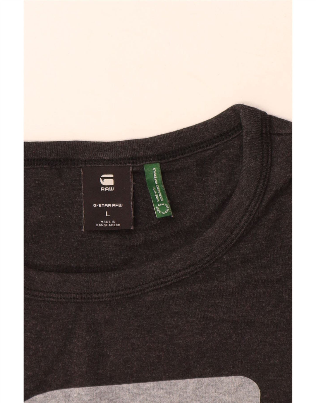 Camiseta G-Star masculina gráfica grande cinza