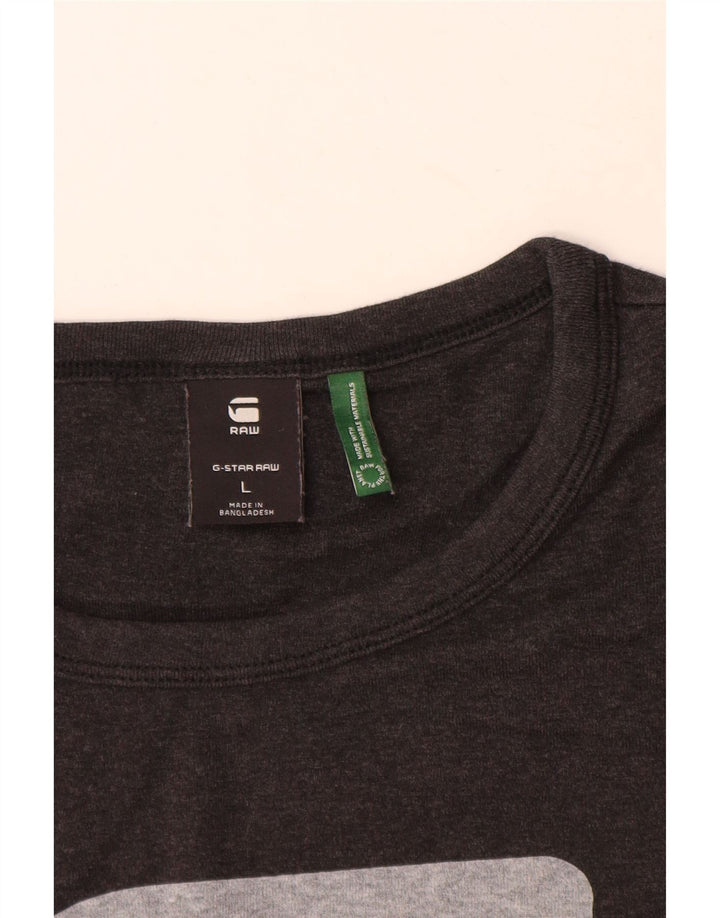 Camiseta G-Star masculina gráfica grande cinza