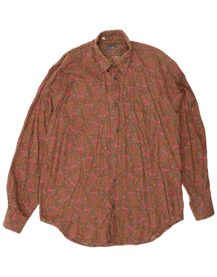 Camisa masculina Sevres grande marrom Paisley