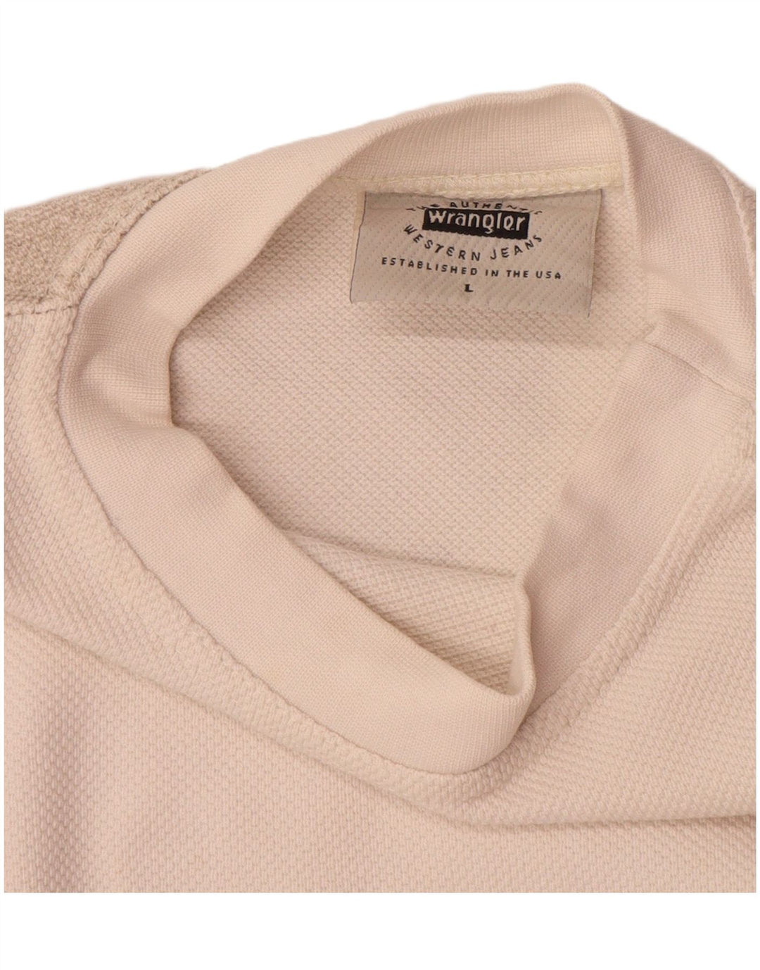 Wrangler Mens Graphic Top Manga Longa Grande Branco
