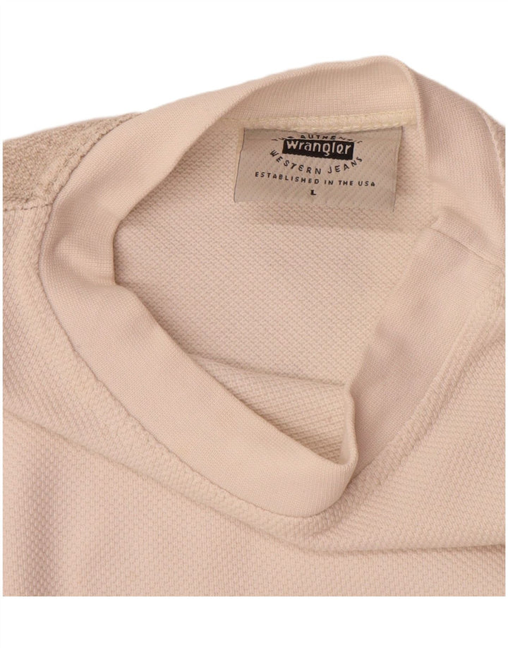 Wrangler Mens Graphic Top Manga Longa Grande Branco