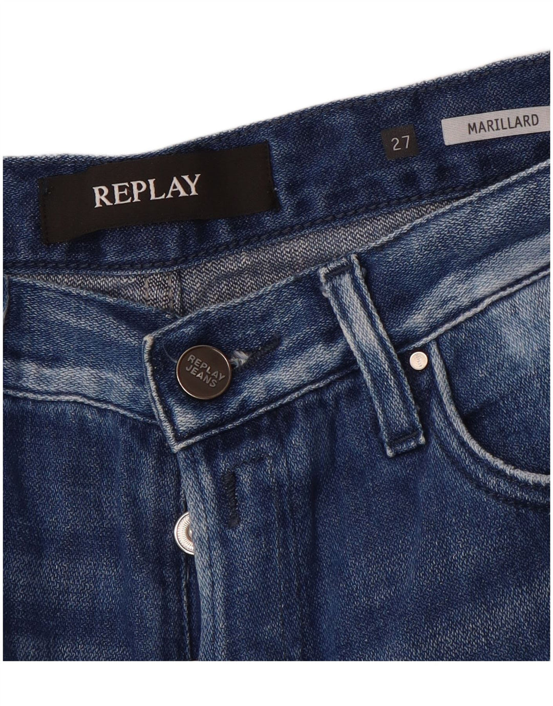 Replay feminino Marillard Straight Jeans W27 L29 Azul