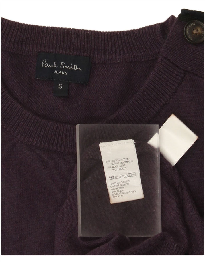 Suéter masculino Paul Smith com gola redonda e algodão roxo pequeno