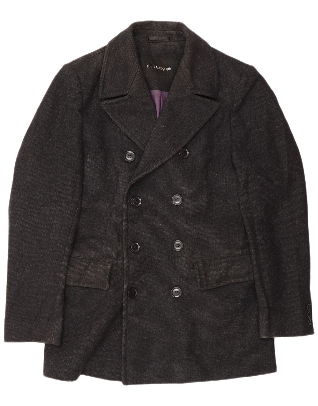 Casaco masculino Marks & Spencer Pea UK 38 lã preta média