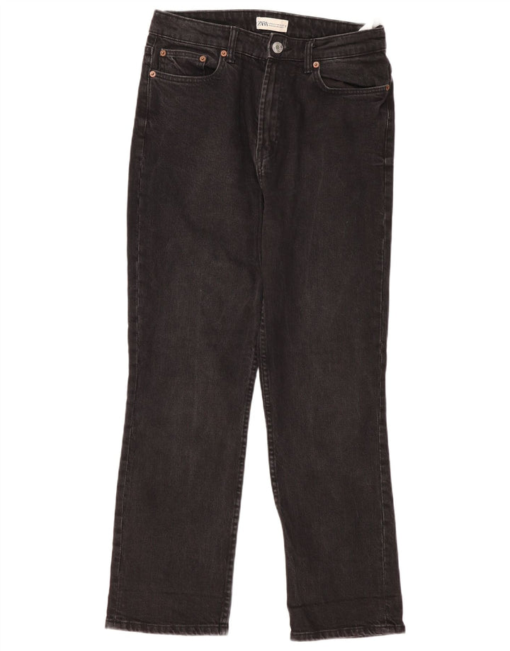 Calça jeans reta feminina Zara EU 42 grande W32 L29 preta