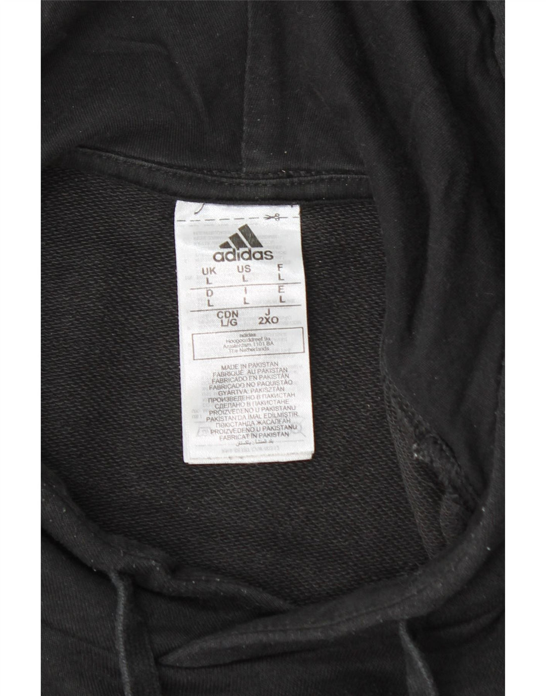 ADIDAS Mens Graphic Hoodie Jumper Grande Algodão Preto