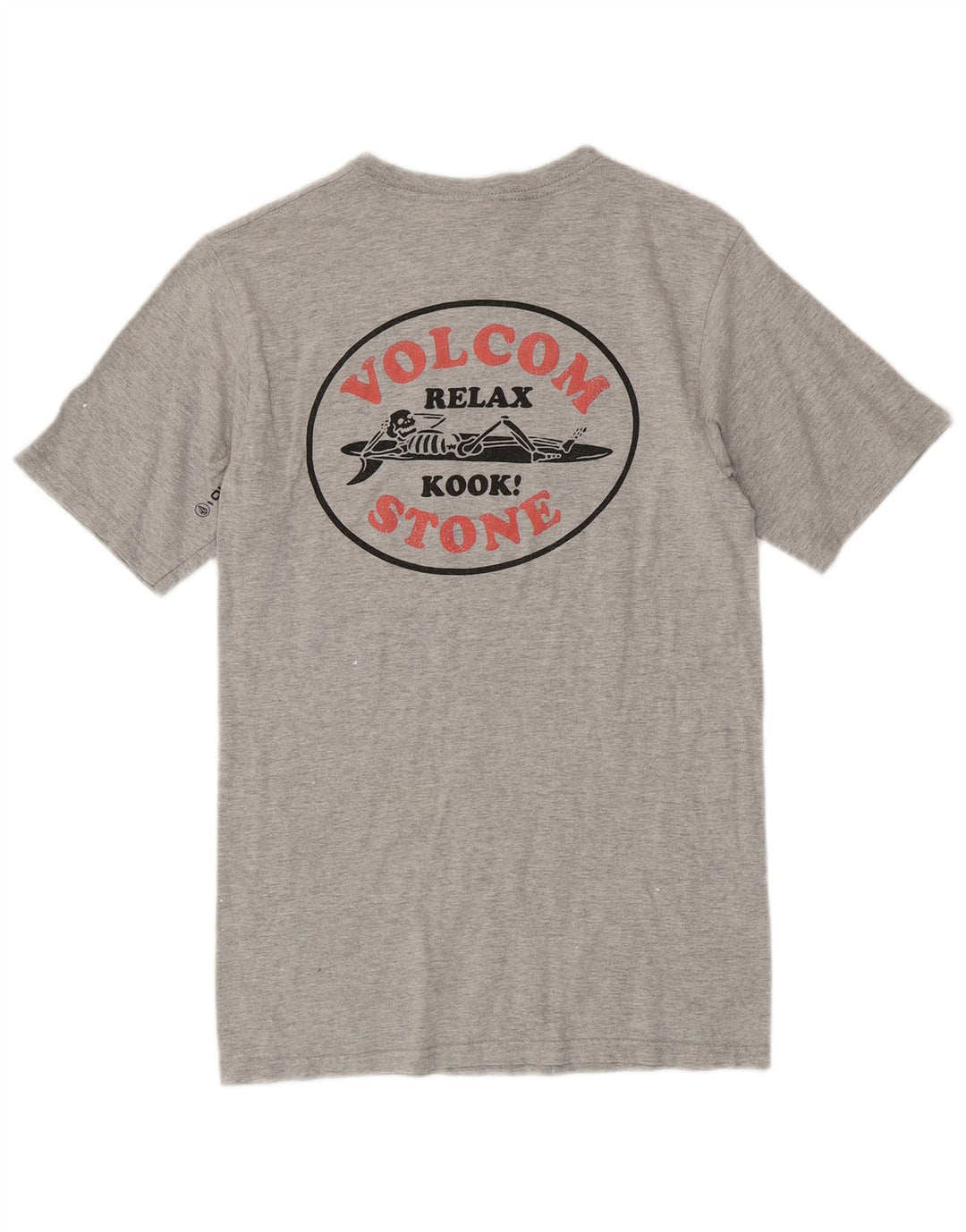 Volcom Camiseta masculina gráfica top pequeno algodão cinza