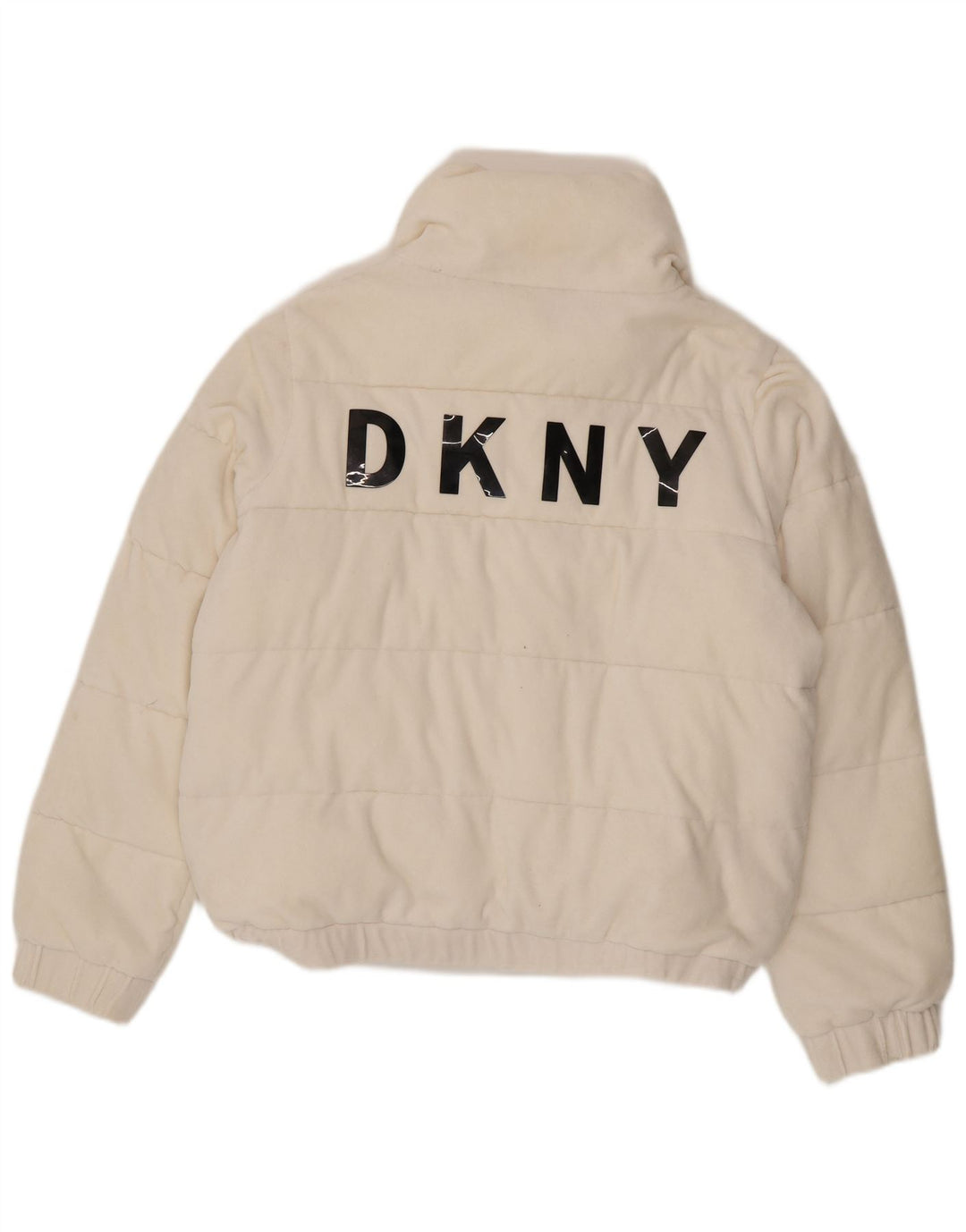 Jaqueta acolchoada feminina Dkny UK 16 grande algodão branco