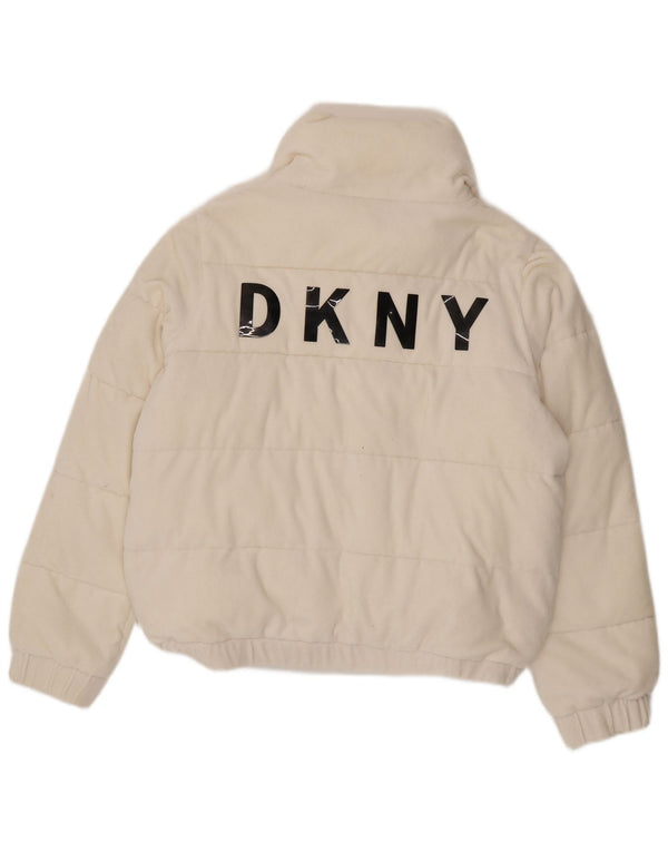 Jaqueta acolchoada feminina Dkny UK 16 grande algodão branco
