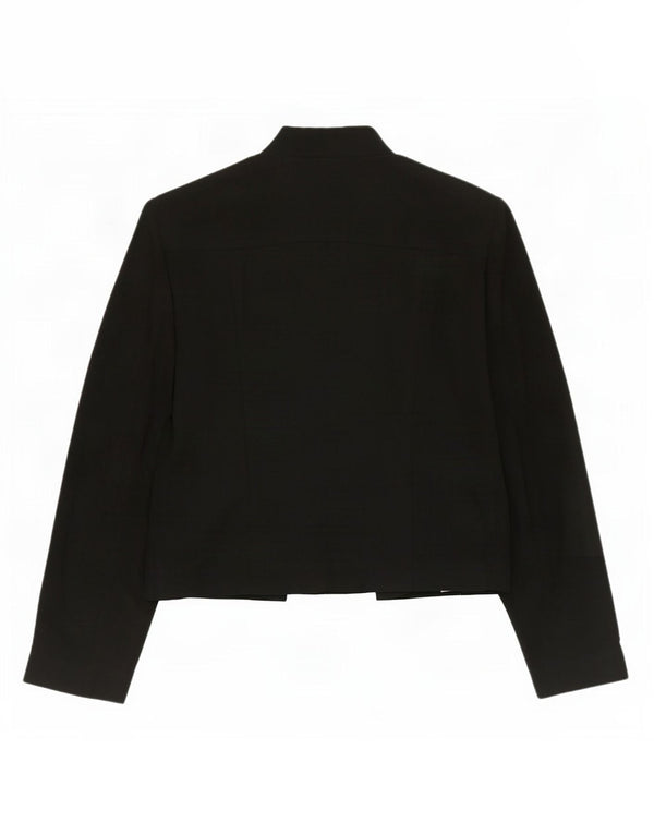 Jaqueta Blazer aberta feminina Marks & Spencer Reino Unido 10 pequena preta