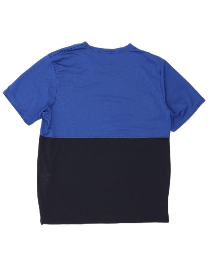 Camiseta masculina Nike Top médio azul colorblock poliéster esportivo