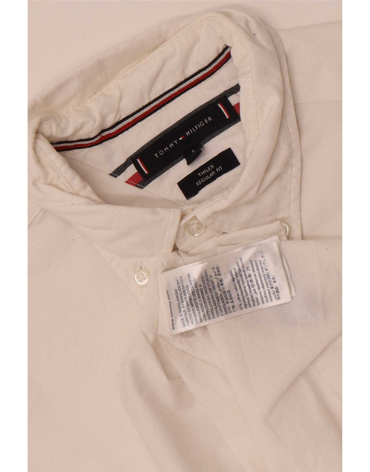 Camisa masculina Tommy Hilfiger Regular Fit pequena de algodão branco