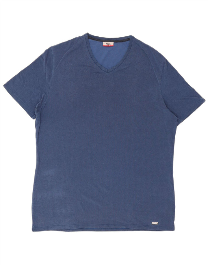 Camiseta masculina Fila Top XL azul espinha de peixe