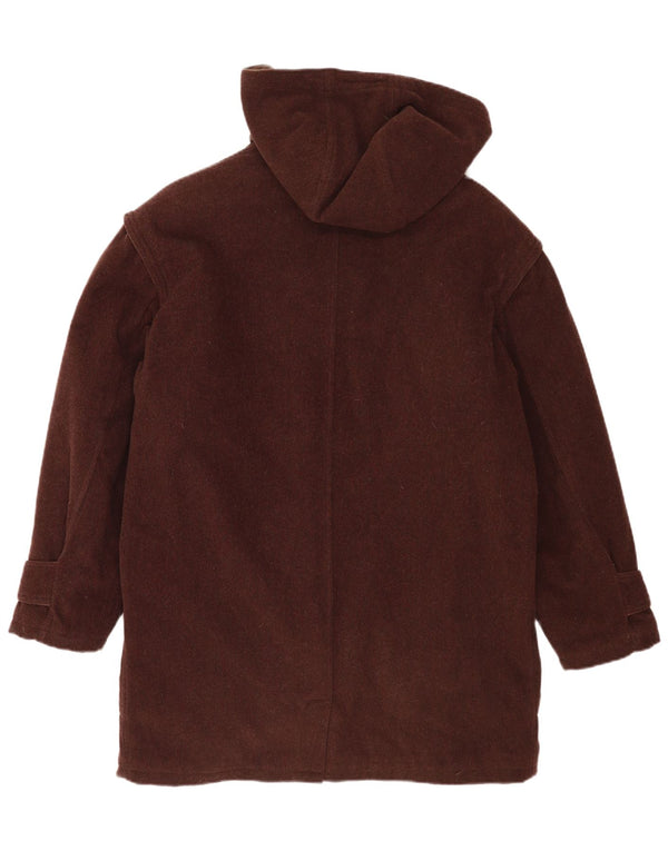 Vintage Mens Hooded Duffle Coat UK 40 Grande Marrom