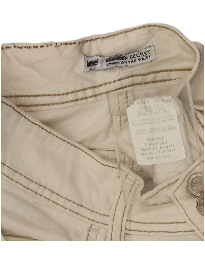 Shorts casuais femininos LEE Slender Secret US 8 médio W28 algodão branco