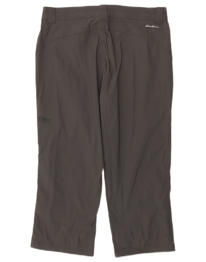 EDDIE BAUER Calça feminina reta cargo capri US 4 pequena W30 L21 cinza