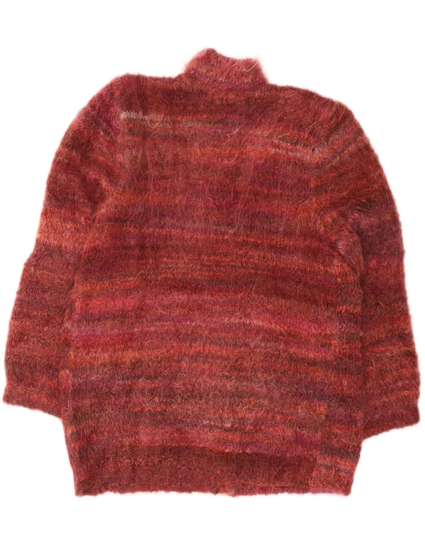 Suéter cardigã feminino vintage de grandes dimensões Reino Unido 18 XL Borgonha