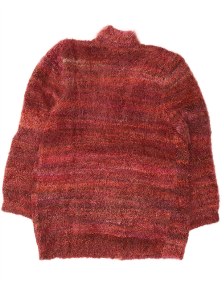 Suéter cardigã feminino vintage de grandes dimensões Reino Unido 18 XL Borgonha