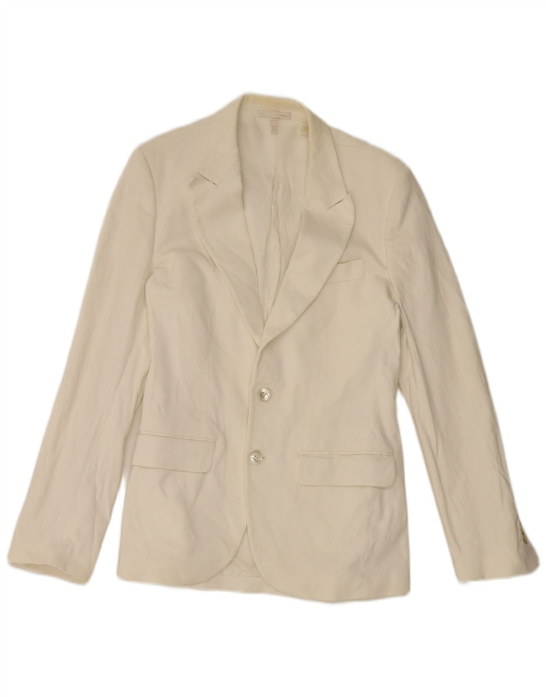 Jaqueta blazer masculina Zara com 2 botões EU 50 algodão branco médio