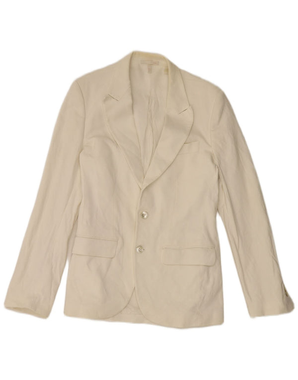 Jaqueta blazer masculina Zara com 2 botões EU 50 algodão branco médio