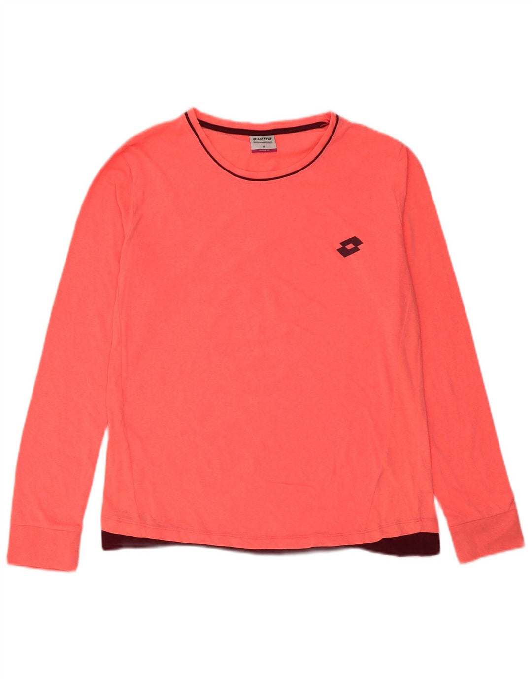 Top feminino Lotto manga comprida UK 14 poliéster rosa médio