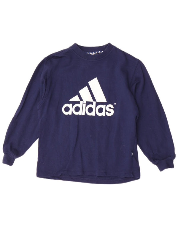 Top gráfico Adidas Meninos manga comprida 11-12 anos algodão azul marinho