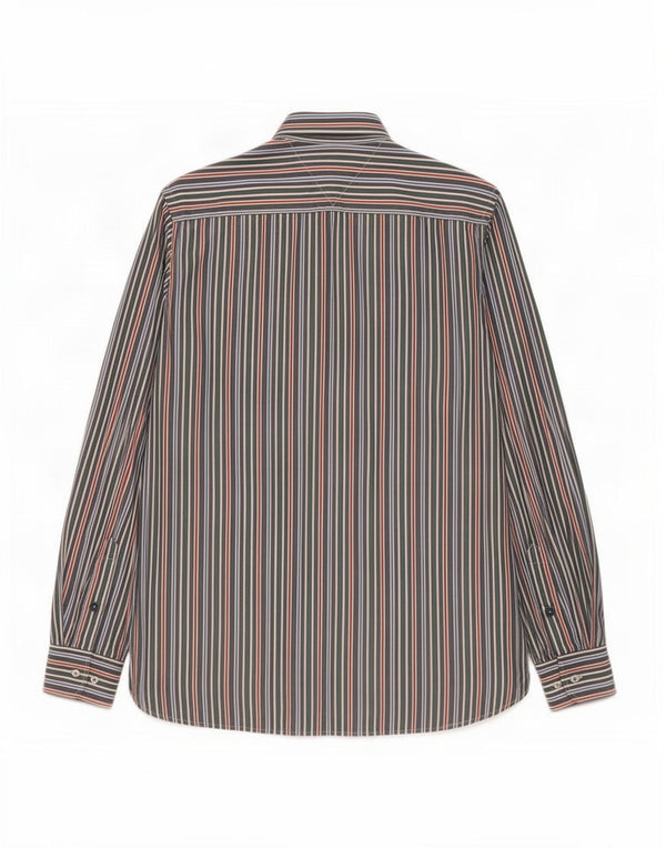 Camisa masculina Tommy Hilfiger Custom Fit pequena listrada multicolorida de algodão