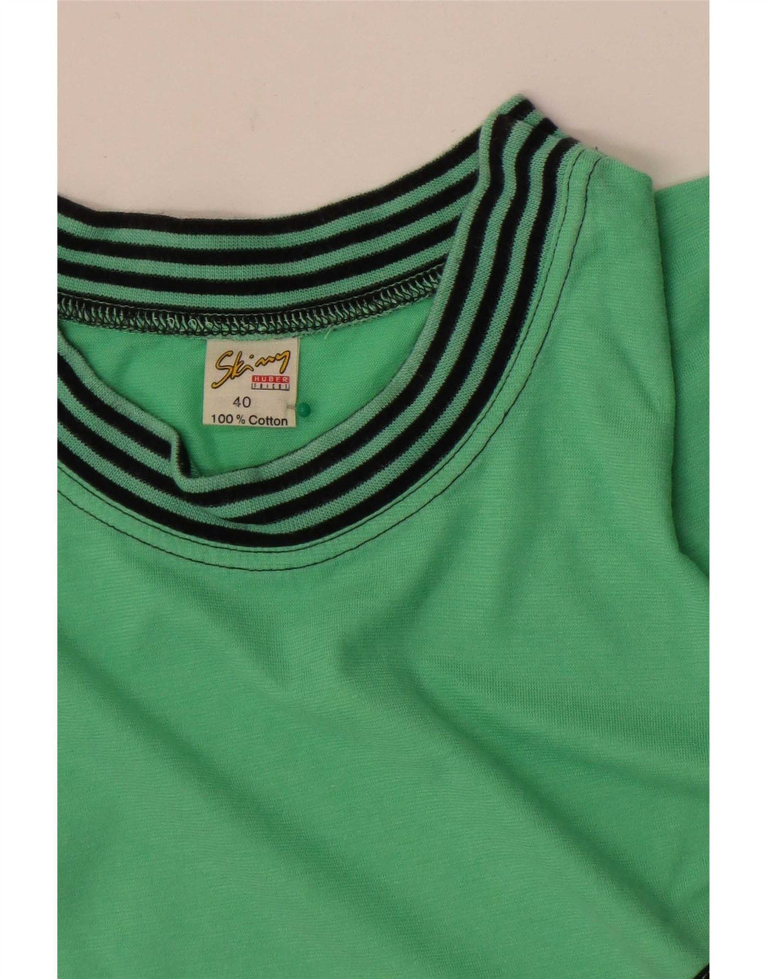 Huber moletom feminino jumper EU 40 médio verde colorblock retrô
