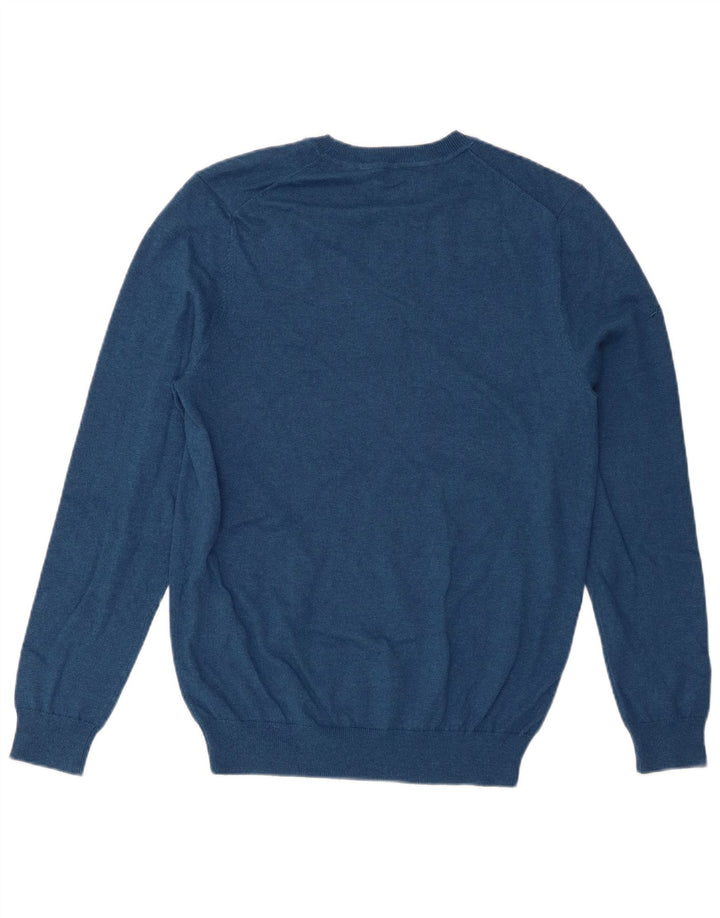 Suéter masculino Superdry com gola redonda e algodão azul médio