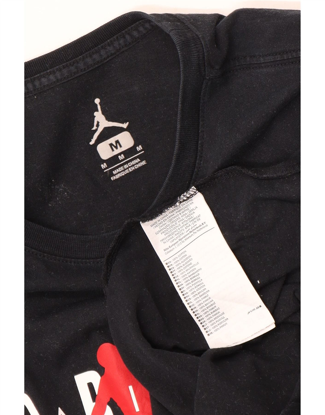 Camiseta Jordan masculina gráfica Top médio algodão preto